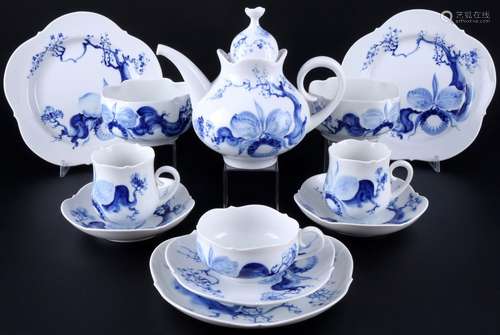 Meissen Orchid on Tree Branch 12-piece remaining service, 12...