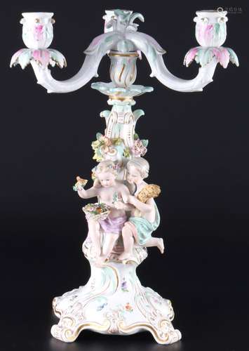 Meissen large figural candlestick allegory spring & summ...