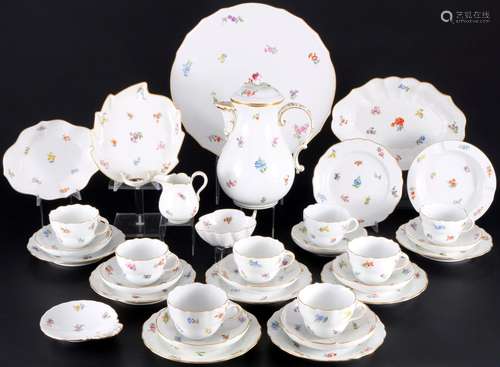 Meissen Strewn Flowers extensive coffee service for 8 person...