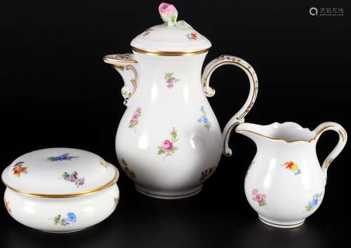 Meissen Strewn flowers mocha coffee set 1st choice, Mokka Ka...