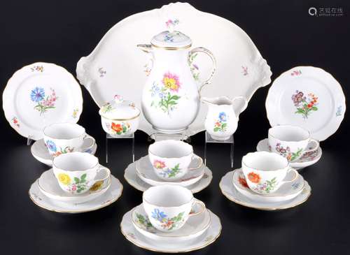 Meissen Flower coffee service for 6 persons, Kaffeeservice f...