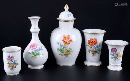 Meissen Flowers 5 vases 1st choice, Vasen 1.Wahl,