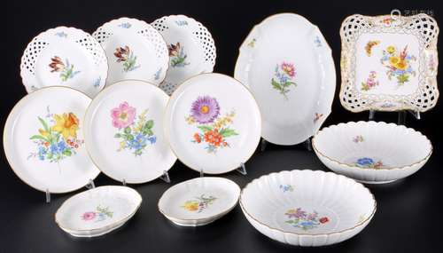 Meissen Flower 12-piece decorative / splendor porcelain, div...