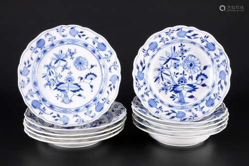 Meissen Onion Pattern 5 dinner plates and 5 soup plates 1st ...