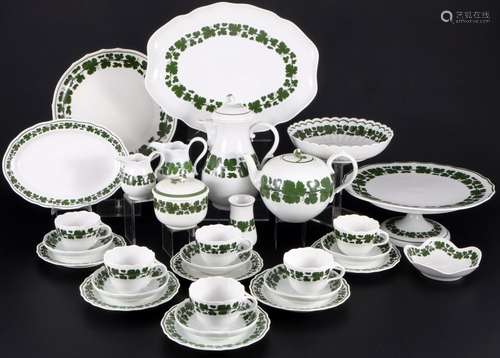 Meissen Wine Leaves extensive coffee tea service for 6 perso...