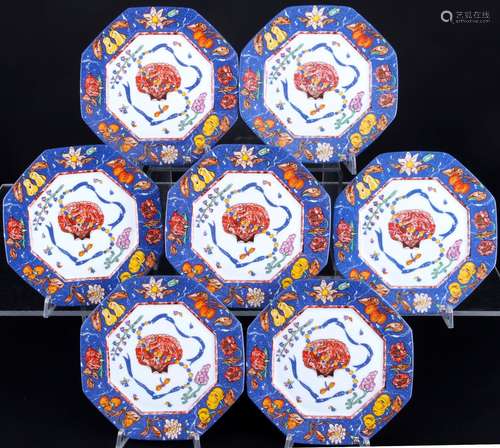 Hermes Paris Marqueterie 7 dessert plates, Dessertteller,