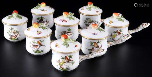 Herend Rothschild 8 lidded chocolate cups, Schokoladentassen...