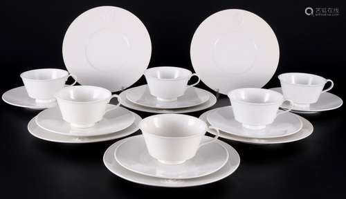 KPM Berlin Arkadia 6 tea cups with dessert plates, Teegedeck...