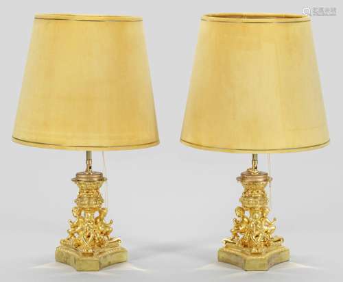Paar Napoleon III-Tischlampen