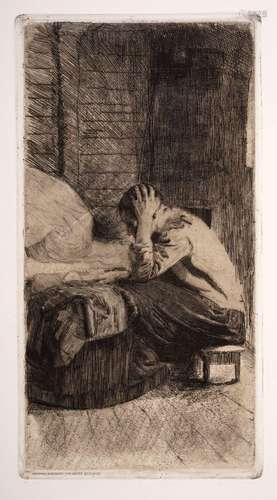 Käthe Kollwitz "Frau an der Wiege". 1903.