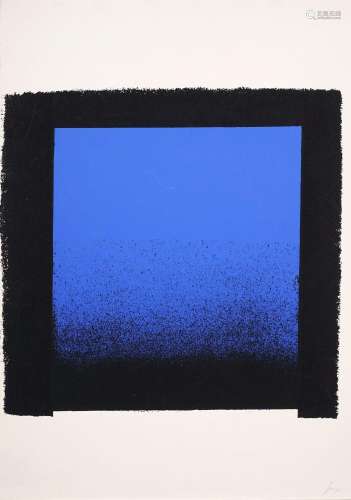 Rupprecht Geiger "blau-schwarz". 1965.