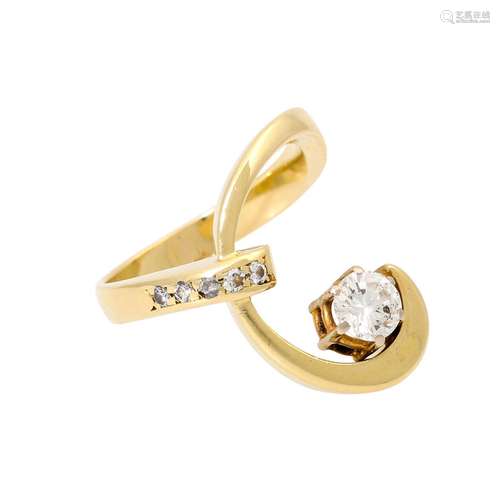 Ring mit Brillant ca. 0,5 ct,