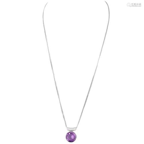 Kette und Anhänger mit Amethyst und Brillanen