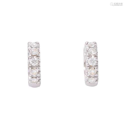 Paar Creolen mit Brillanten 0,39 ct,