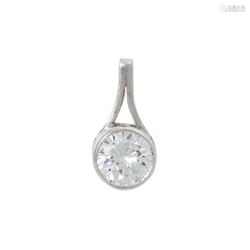 Solitäranhänger mit Brillant von ca. 0,9 ct,