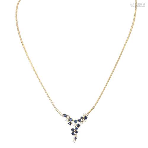 Collier mit Saphiren und Brillanten