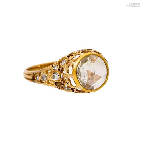 Ring mit außergewöhnlicher Diamantrose von ca. 1,3 ct,