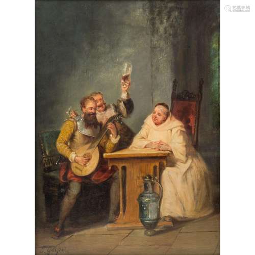 GAISSER, JAKOB EMANUEL (1825-1899) "Zechende Musikanten...