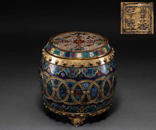 Chinese Qing Dynasty copper tire enamel color