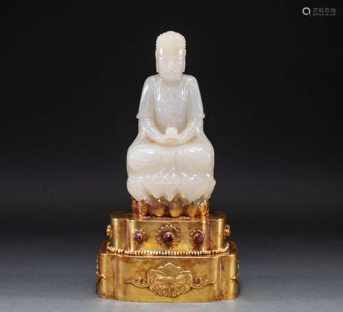 Hetian Jade Buddha statue in Qing Dynasty China