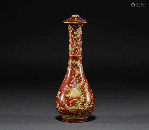 Chinese pastel vase from the Qing Dynasty