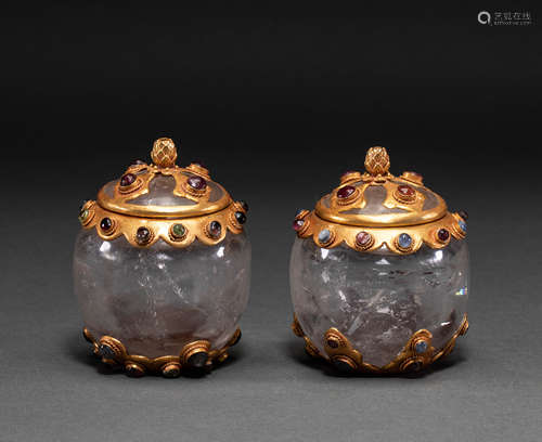 Chinese crystal sherry jar