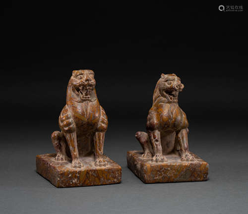 Chinese Qing Dynasty stone lion decoration