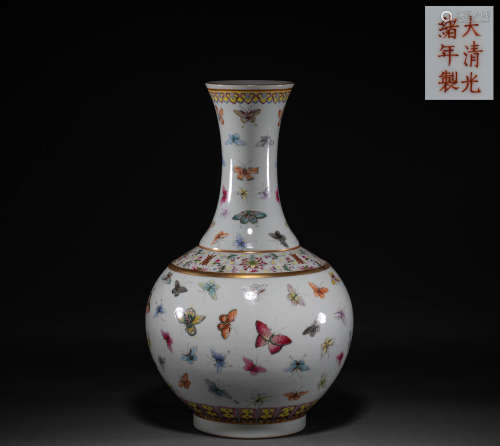 Chinese Qing Dynasty pastel vase