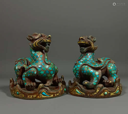 China Bronze wrong silver animal town