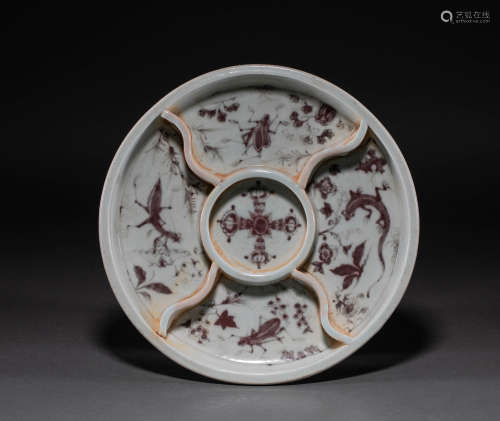 Chinese glaze red plate