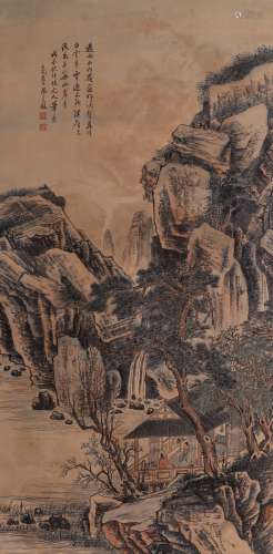 Zhang Shiyuan landscape drawings this vertical axis