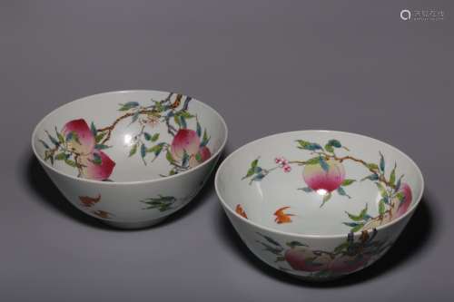Yongzheng pastel eight peach bowl