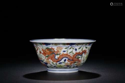 Colorful Longfeng Chengxiang bowl from the Qing Dynasty