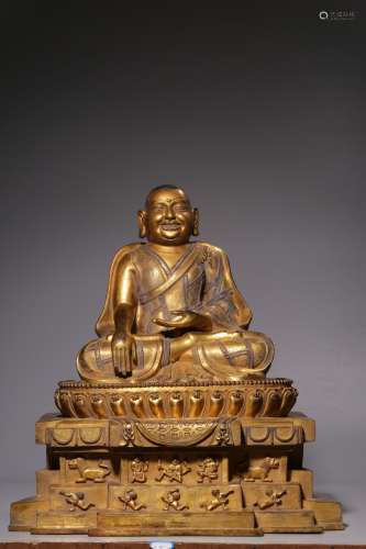 The seated image of Malba gilded in bronze