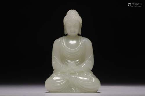 White jade Sakyamuni Buddha statue in Hotan