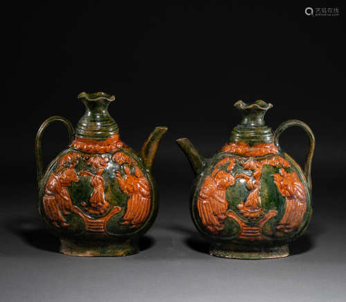 Chinese Tri-color wine pot