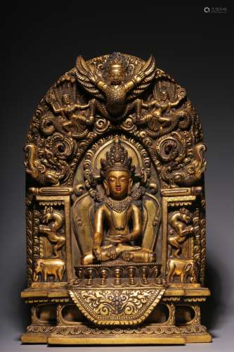 Gilt bronze seated statue of Tara
