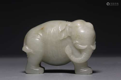 Qing Dynasty, Hotan white jade Ji elephant decoration