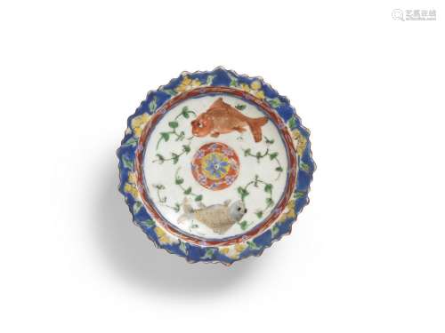 A STRAITS CHINESE/PERANAKAN FAMILLE ROSE FOOTED DISH QING DY...