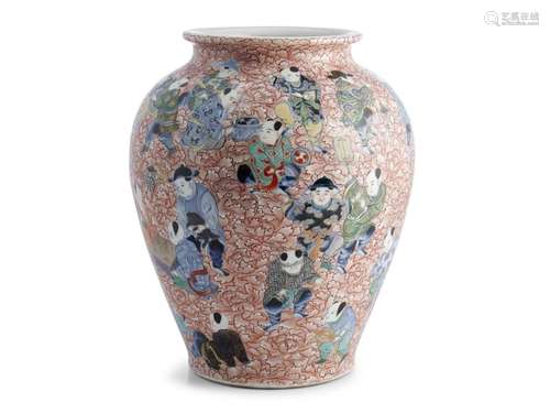 A LARGE JAPANESE NABESHIMA VASE BY IMAIZUMI IMAEMON TAISHO (...