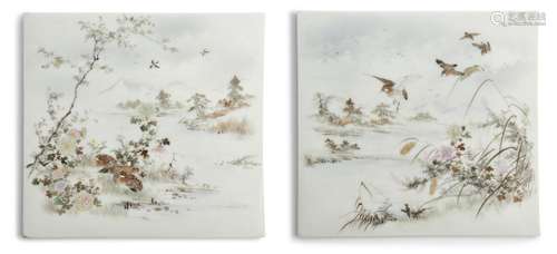 A PAIR OF JAPANESE PORCELAIN PLAQUES BY KATO ZENJI (1848-191...