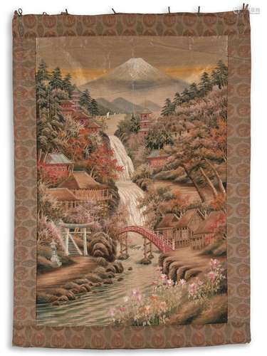 A JAPANESE WALL EMBROIDERY MEIJI PERIOD (1868-1912)