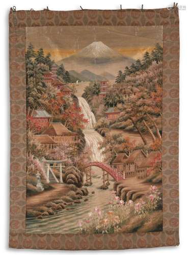 A JAPANESE WALL EMBROIDERY MEIJI PERIOD (1868-1912)