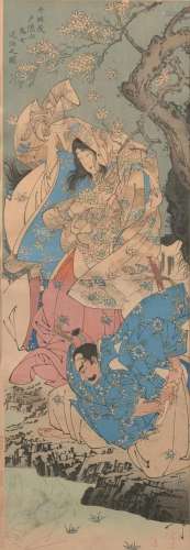 A RARE YOSHITOSHI DIPTYCH BY TSUKIOKA YOSHITOSHI, 1887