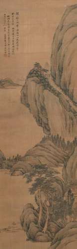 A CHINESE INK LANDSCAPE PAINTING ON SILK, ATTRIBUTED YUAN TA...