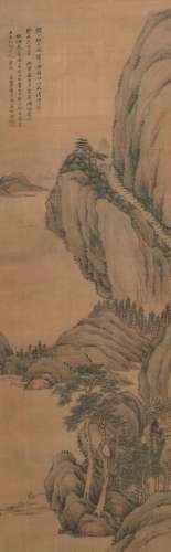 A CHINESE INK LANDSCAPE PAINTING ON SILK, ATTRIBUTED YUAN TA...