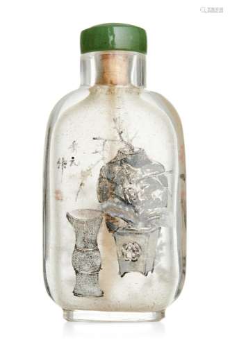 A CHINESE INSIDE-PAINTED GLASS SNUFF BOTTLE REPUBLIC PERIOD ...