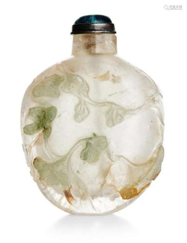 A CHINESE CARVED ROCK CRYSTAL SNUFF BOTTLE QING DYNASTY (164...