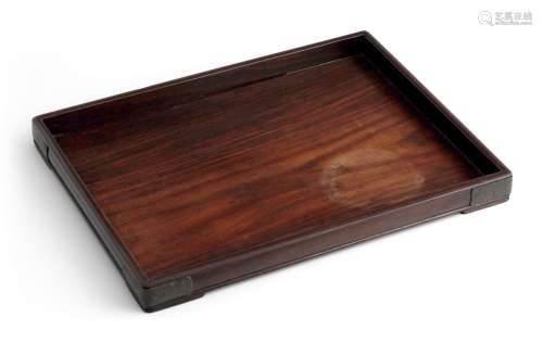 A CHINESE HARDWOOD SCHOLAR`S DESK TRAY QING DYNASTY (1644-19...