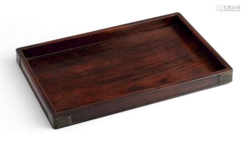 A CHINESE HARDWOOD SCHOLAR`S DESK TRAY QING DYNASTY (1644-19...